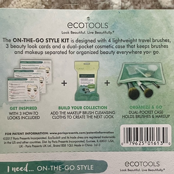 NEW! EcoTools On-the-go Style Kit 4 lightweight Makeup Brushes, Case & How-to - Picture 6 of 7
